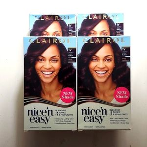 4 Clairol Nice N Easy Permanent Hair Color 1V Deepest Plum Black